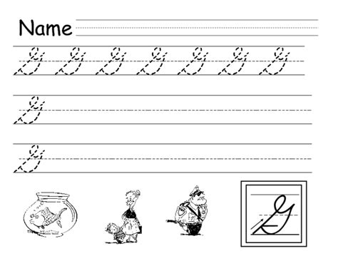 Cursive Writing Practice - Upper Case G Lesson Plan for 3rd Grade ...