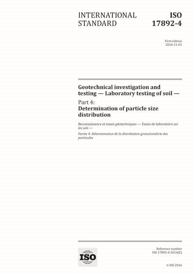 ISO 17892-4:2016 - Geotechnical investigation and testing - Laboratory ...