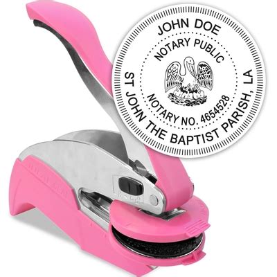 Rubber Stamp Creation MaxMark Notary Seal Round Pink Embosser for India ...