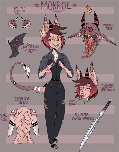 Hazbin Hotel OC- Monroe Ref Sheet by Kouuji on DeviantArt