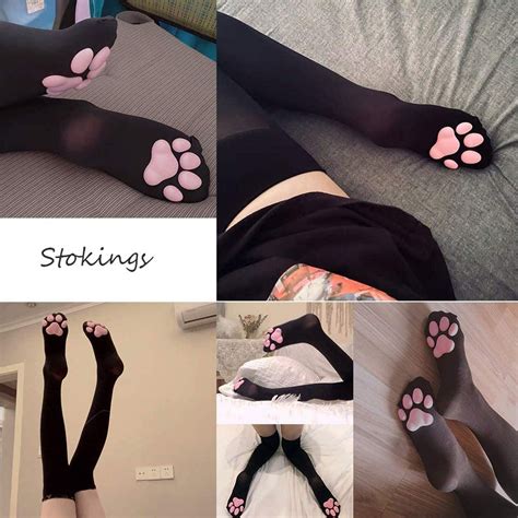 Kawaii 3D Cat Claw Socks | Paws socks, Thigh high socks, Over knee socks