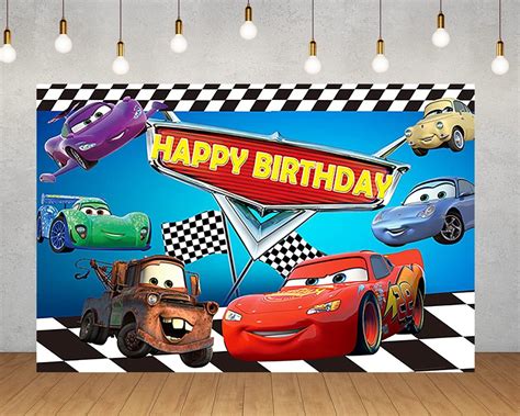 Red Race Cars Backdrop for Birthday Party | Ubuy India