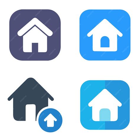 Flat home button icon set | Premium Vector