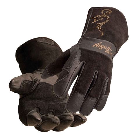 AngelFire Stick/MIG Welding Gloves - Black with Beige Flourish, Size ...