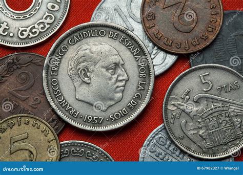 Coins of Spain. Spanish Dictator Francisco Franco Stock Image - Image ...