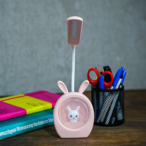 Buy MARKET 99 Bunny Kids Study Lamp, Peach, Plastic & Iron | Desk Lamps ...