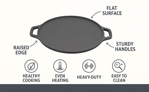 Buy DECENT Cast Iron Tawa for Dosa 12 Inch (30CM) | Pre-Seasoned Heavy ...