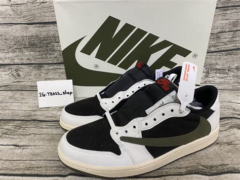 【Yboss Shop】Travis Scott × Nike Air Jordan 1 Low OG 反轉倒鉤 Olive-zingala商店