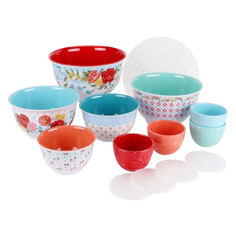 The Pioneer Woman Melamine Mixing Bowl Set with Lids, 18 Piece Set ...