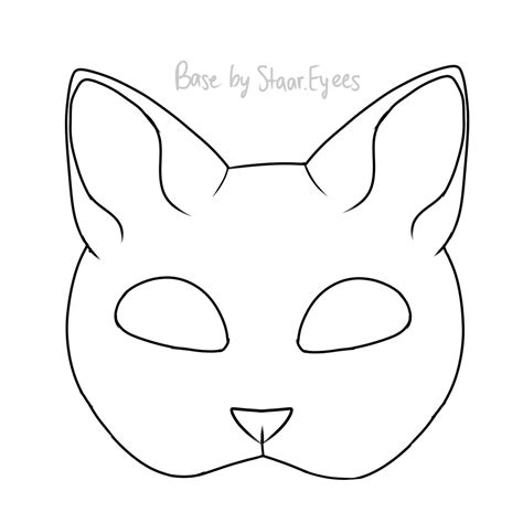 therian mask base/template (free to use, DO NOT REMOVE CREDITS) | Black cat drawing, Drawings ...