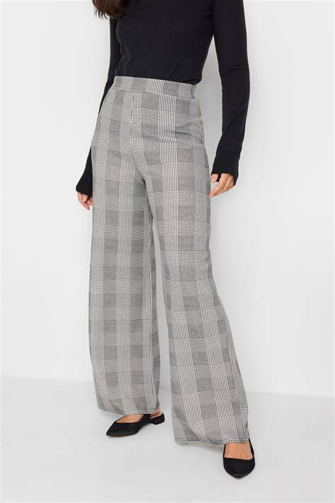 LTS Tall Women's Black Check Wide Leg Trousers | Long Tall Sally