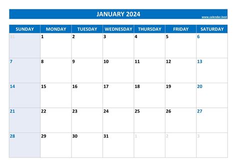 Free Printable Blank 2024 Monthly Calendar | Printable Calendar