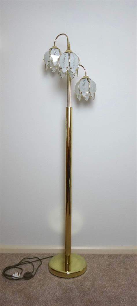 Mid Century Tulip Flower Floor Lamp, Hollywood Regency Brass Standard ...
