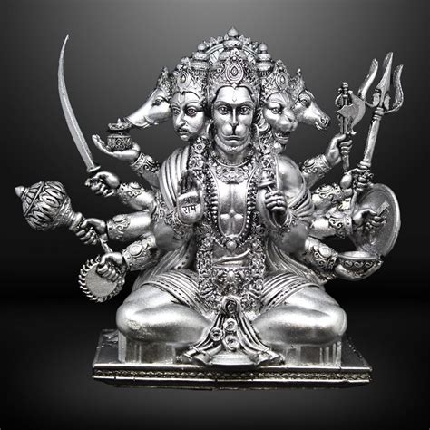 Buy NEEANN Panchmukhi Hanuman Idol - 6 Inches Polystone Statue - Brass ...