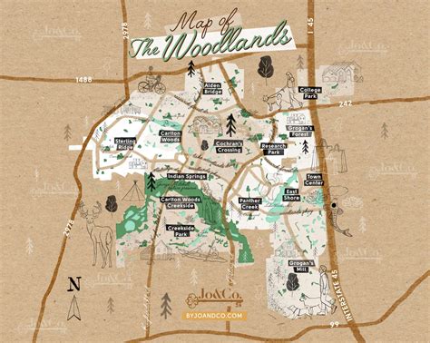 Woodlands Houston Texas Map