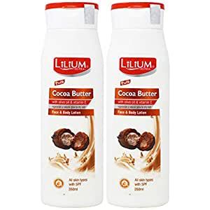 Buy Lilium Herbal Cocoa Butter Face & Body Lotion 350ml Pack of 2 ...