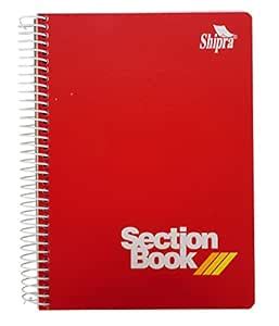 Shipra Spiral 4 Subject Section Book (Size A5-21 X 15 cm) Pack of 2 ...