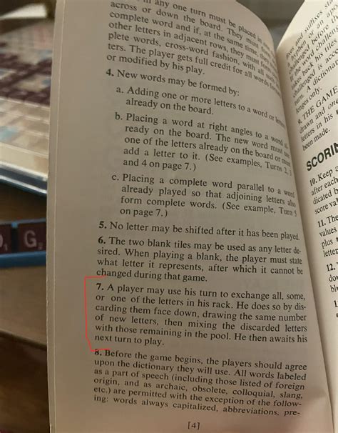 Since when can you use a turn to exchange letter tiles in Scrabble? Been playing since childhood ...