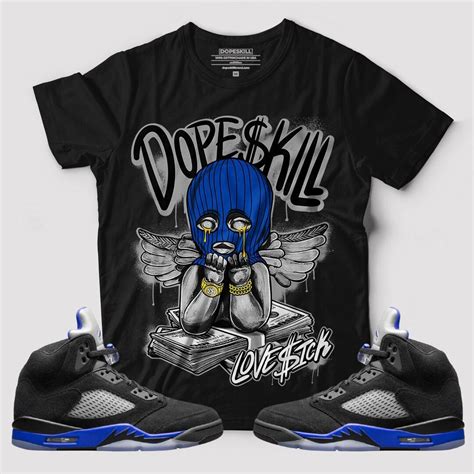 LS Graphic to Match Racer Blue 5s T-shirt - Etsy