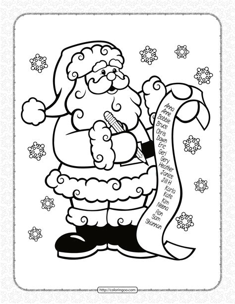 Santa Claus Colouring Pages Printable - Printable Sight Words List