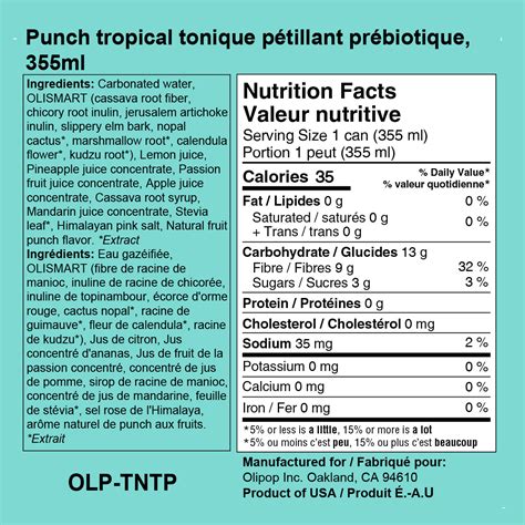 OLIPOP Low Sugar Prebiotic Soda Tropical Punch at Natura Market