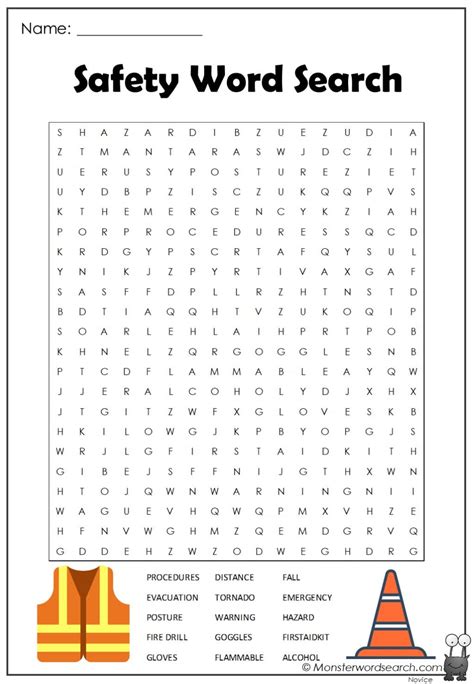 Health And Safety Word Search Printables - Word Search Maker