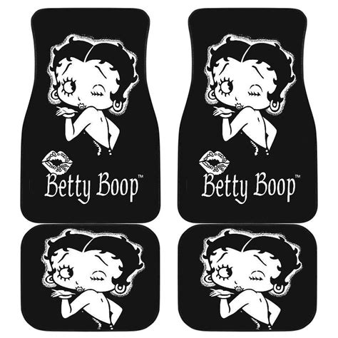 Betty Boop Car Floor Mats | Betty Boop Wind Kisses Lip In Black Theme ...
