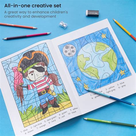 ArtezaKids Arteza Kids Activity Book, Color by Numbers Coloring India ...