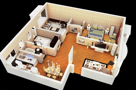 三室一厅室内设计案例|三维|建筑/空间|刺叶露子 - 原创作品 - 站酷 (ZCOOL)