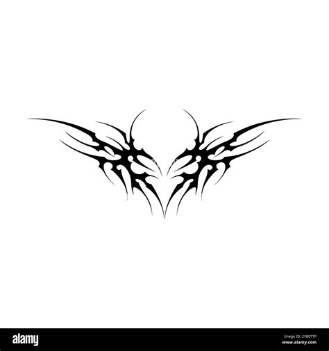 Neo tribal y2k gothic style tattoo. Cyber sigilism heart design. Vector ...