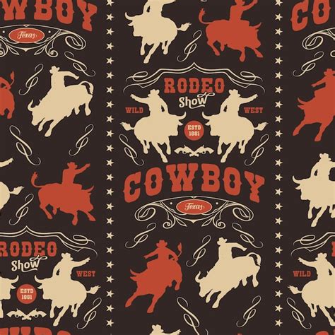 Rodeo show colorful seamless pattern | Premium AI-generated vector