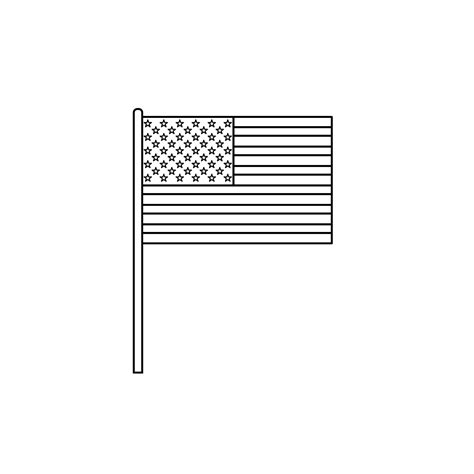 Black outline flag on of United States. Thin line icon 21852409 Vector ...