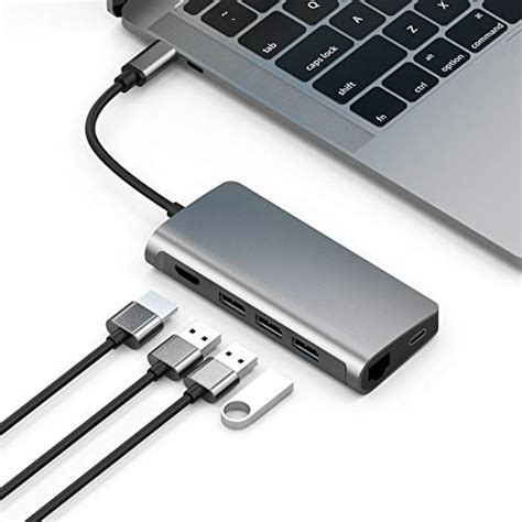 QGT USB HUB T7 8 in 1 USB-C/Type-C to 3 USB 3.0 + USB-C/Type-C + HDMI ...