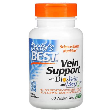 Диосмин, гесперидин, витамин К2 Doctor's Best Vein Support, для вен и ...
