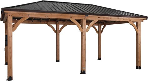 BackyardDiscovery Barrington Hip Roof Gazebo Pavilion - Cedar Wood ...