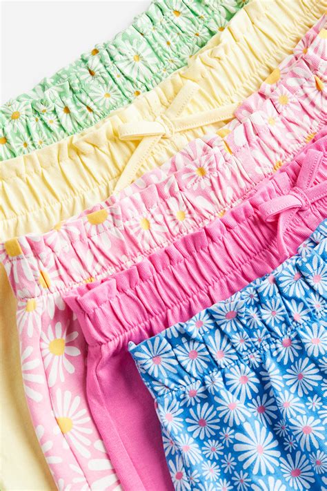 5-pack pull-on shorts - Pink/Daisies - Kids | H&M IN
