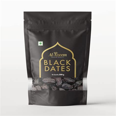Al Azeem Premium Quality Black Dates 500 Grams Khajur | Alternative to ...
