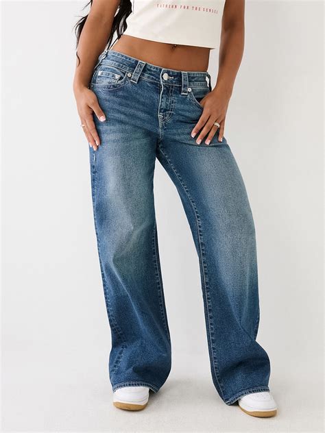 Shop True Religion Women Blue Mid-Rise Wide Leg Jeans Online – Iconic India