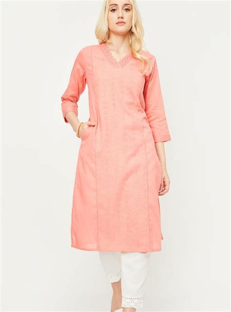 Buy Women Schiffli Straight Kurta Online at just Rs. 699.0 ...
