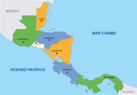 Mapa de América Central para Imprimir | Político, Físico y Mudo en HD