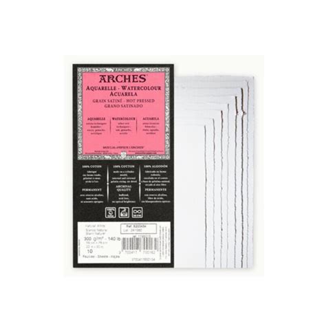 Arches Watercolour Hot Pressed 300GSM Sheet (4 Deckle Edges) | Artist ...