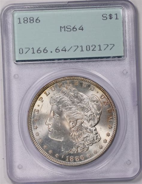 1886 Morgan Silver Dollar PCGS MS-64 OGH (1st Gen) (Toned) (Item ...