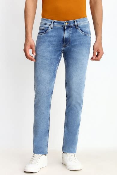 Buy Men Blue Super Slim Fit Mid Wash Jeans Online - 39724372 | Allen Solly