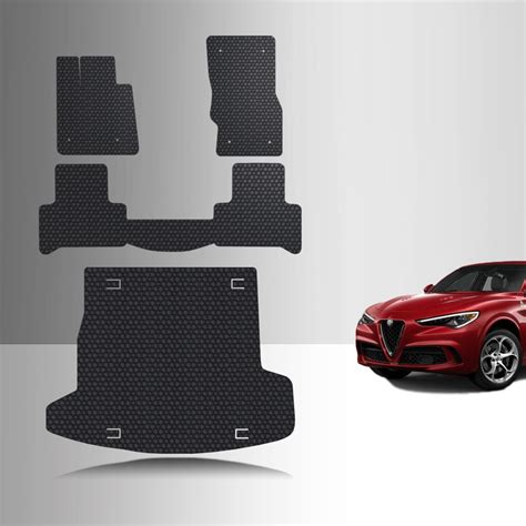 ToughPRO Full Set Floor Mats Black For Alfa Romeo Stelvio No Speaker ...
