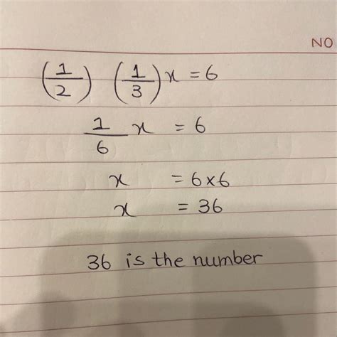 Find the algebraic expression One-half of one-third of a number x ...