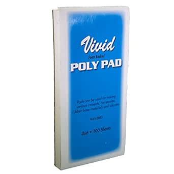 Vivid Foam Backed Poly Pad Mixing Pads, for Dentist Use, 3"x6", Pack of ...