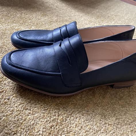 Clarks Genuine Navy Leather Loafers. So comfy and... - Depop