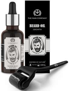 THE MAN COMPANY Beard Oil for Men with Almond & Thyme with Derma Roller ...