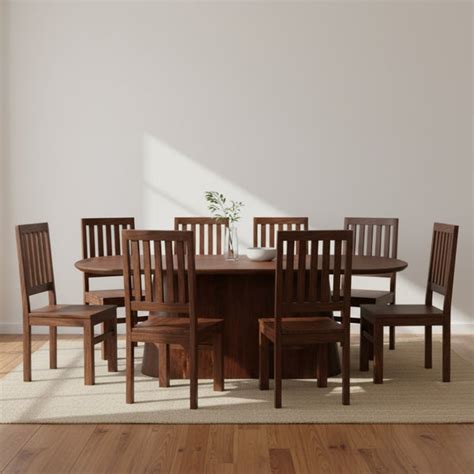 Nolan Solid Wood Dining Table With 8 Seater Chair-Dining Table Set ...