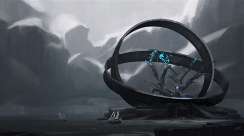 Download wallpaper tree, ships, ring, section fantasy in resolution ...